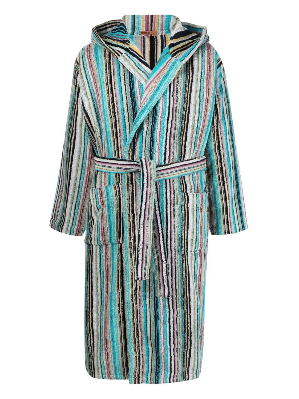 Missoni Home striped tie-fastening bath robe - Blue von Missoni Home