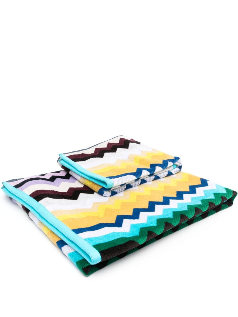 Missoni Home zig zag-patterned bath towel - Blue von Missoni Home