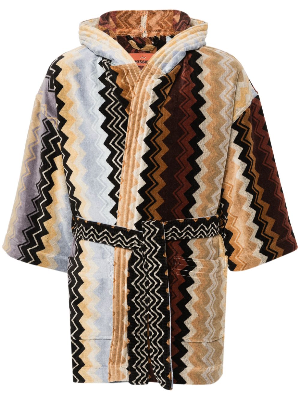 Missoni Home zigzag cotton bath robe - Black von Missoni Home