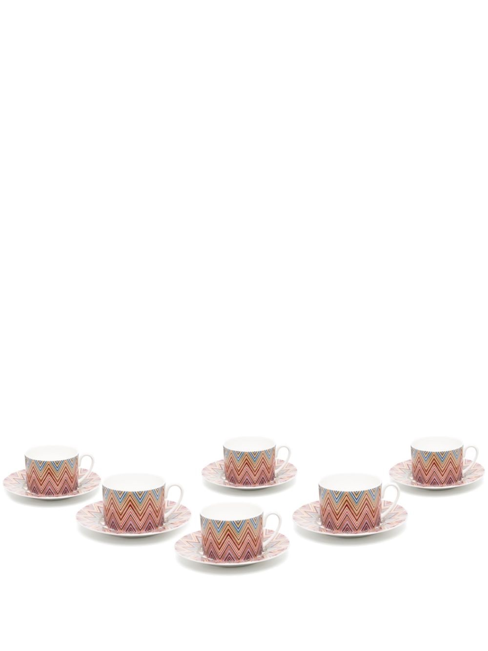 Missoni Home zigzag-print tea cups (set of six) - Pink von Missoni Home