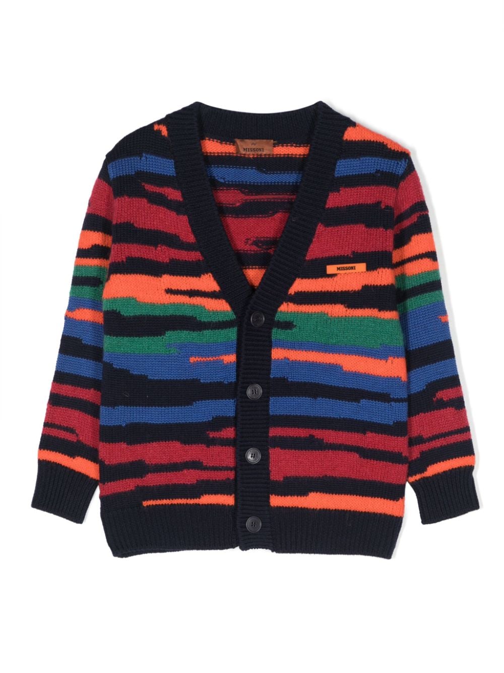 Missoni Kids V-neck intarsia knit-pattern cardigan - Black von Missoni Kids