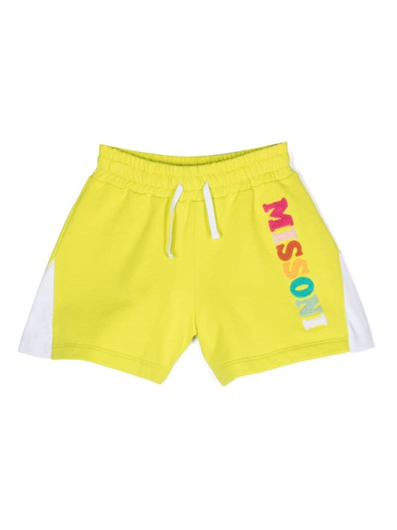Missoni Kids logo-appliqué cotton shorts - Yellow von Missoni Kids