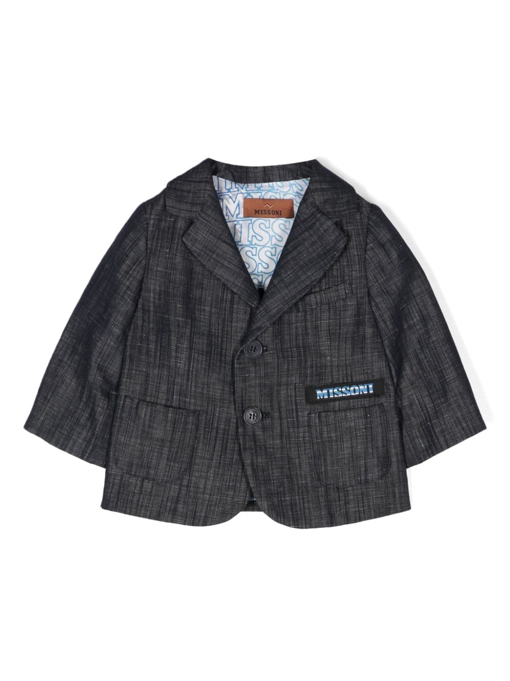 Missoni Kids logo-detail chambray blazer - Blue von Missoni Kids