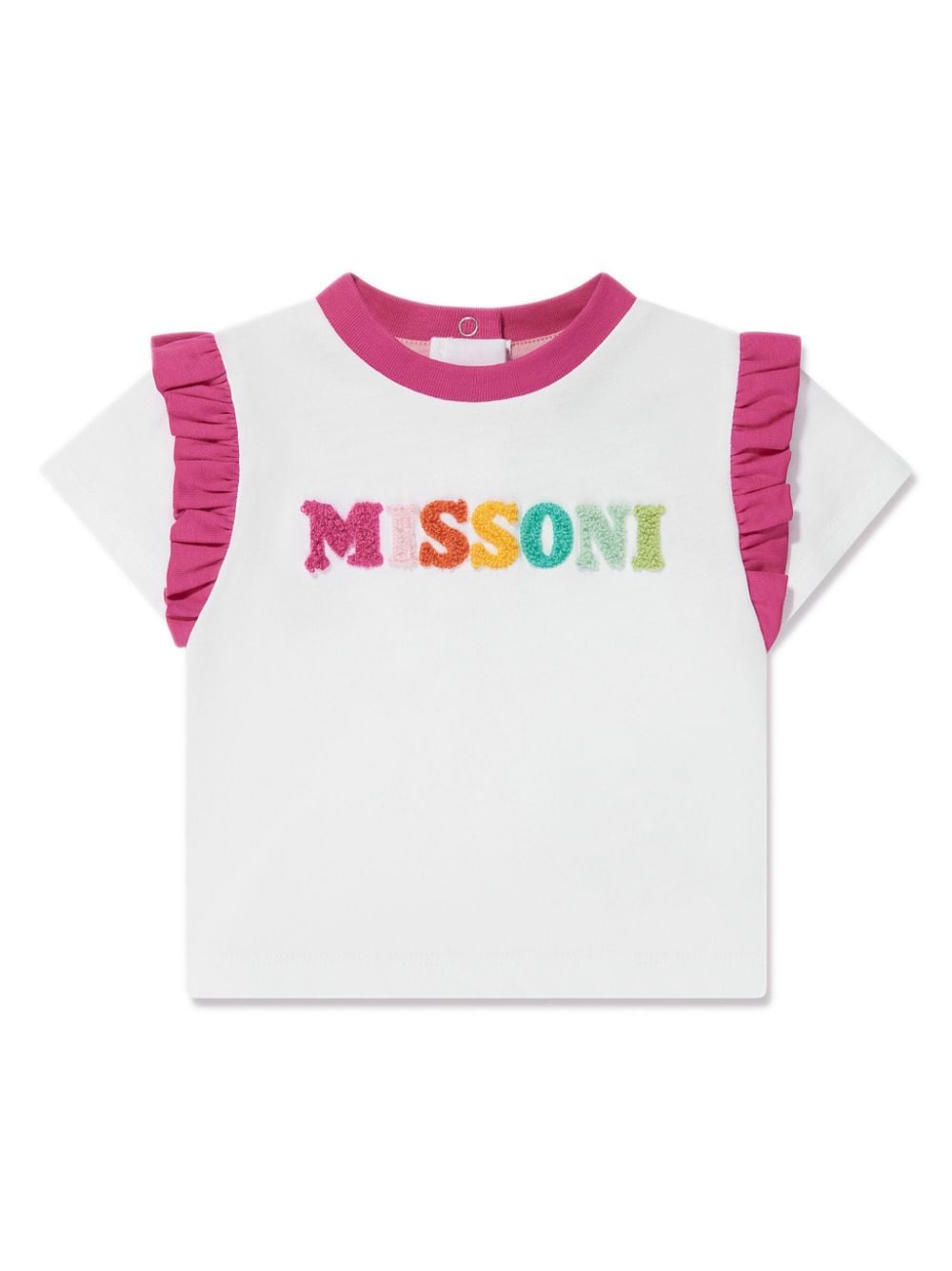 Missoni Kids logo-embroidered ruffles t-shirt - White von Missoni Kids