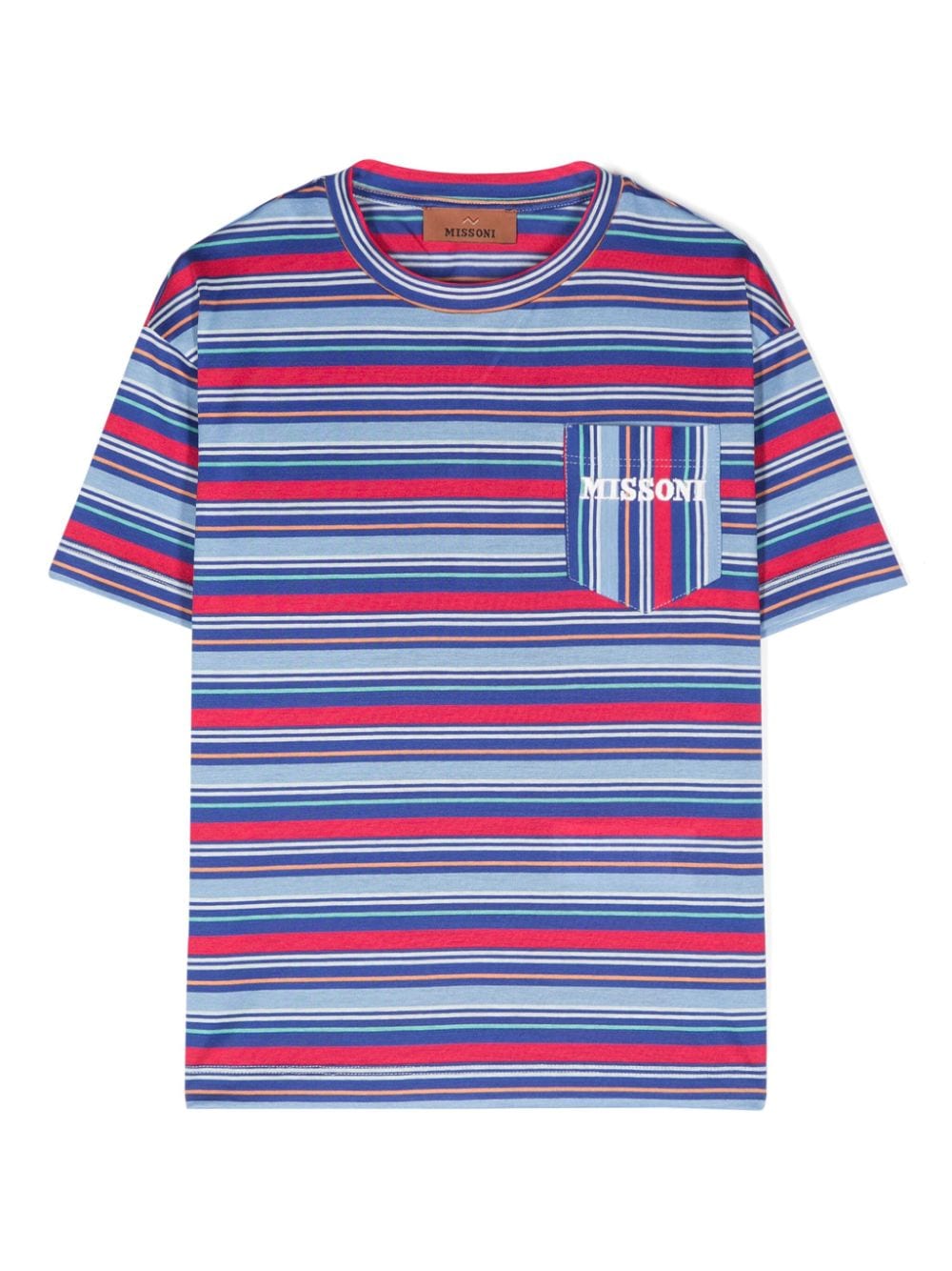 Missoni Kids logo-embroidered striped T-shirt - Blue von Missoni Kids