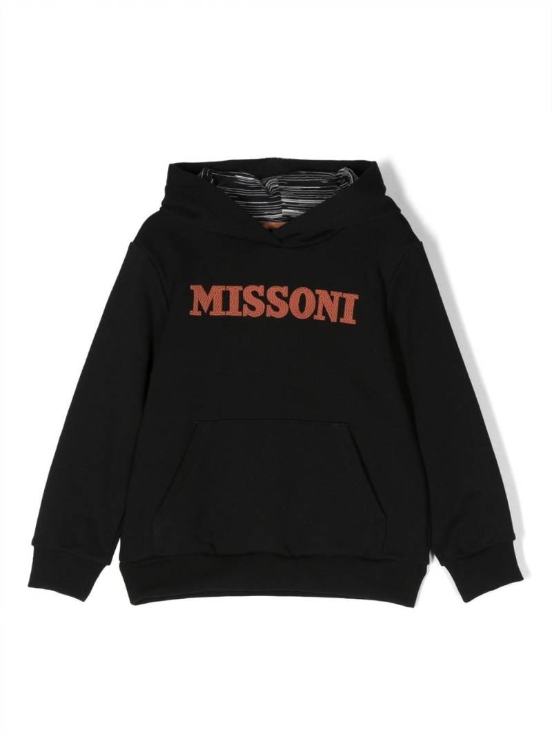 Missoni Kids logo-patch hoodie - Black von Missoni Kids