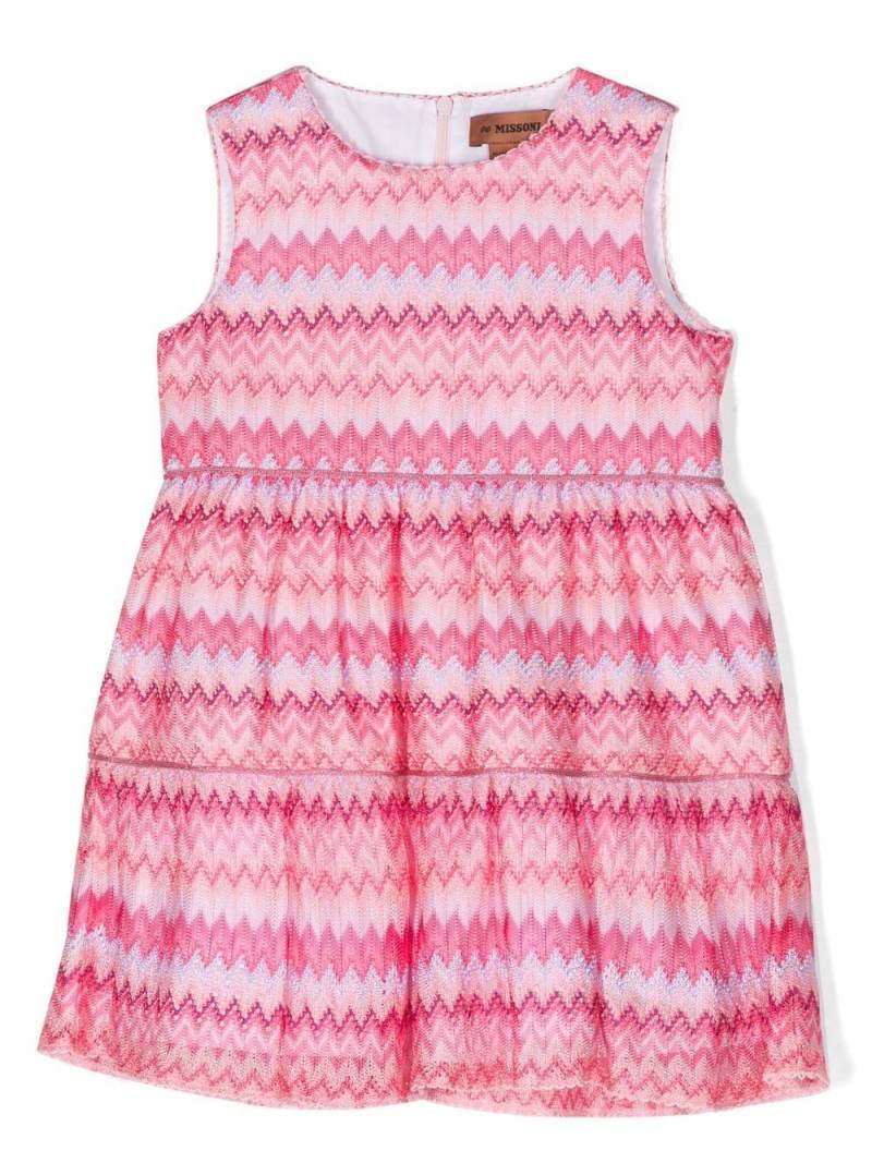 Missoni Kids panelled zigzag-print dress - Pink von Missoni Kids