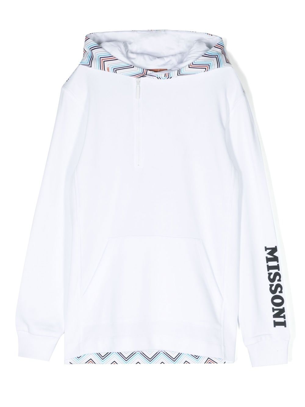 Missoni Kids panelled zigzag-print hoodie - White von Missoni Kids