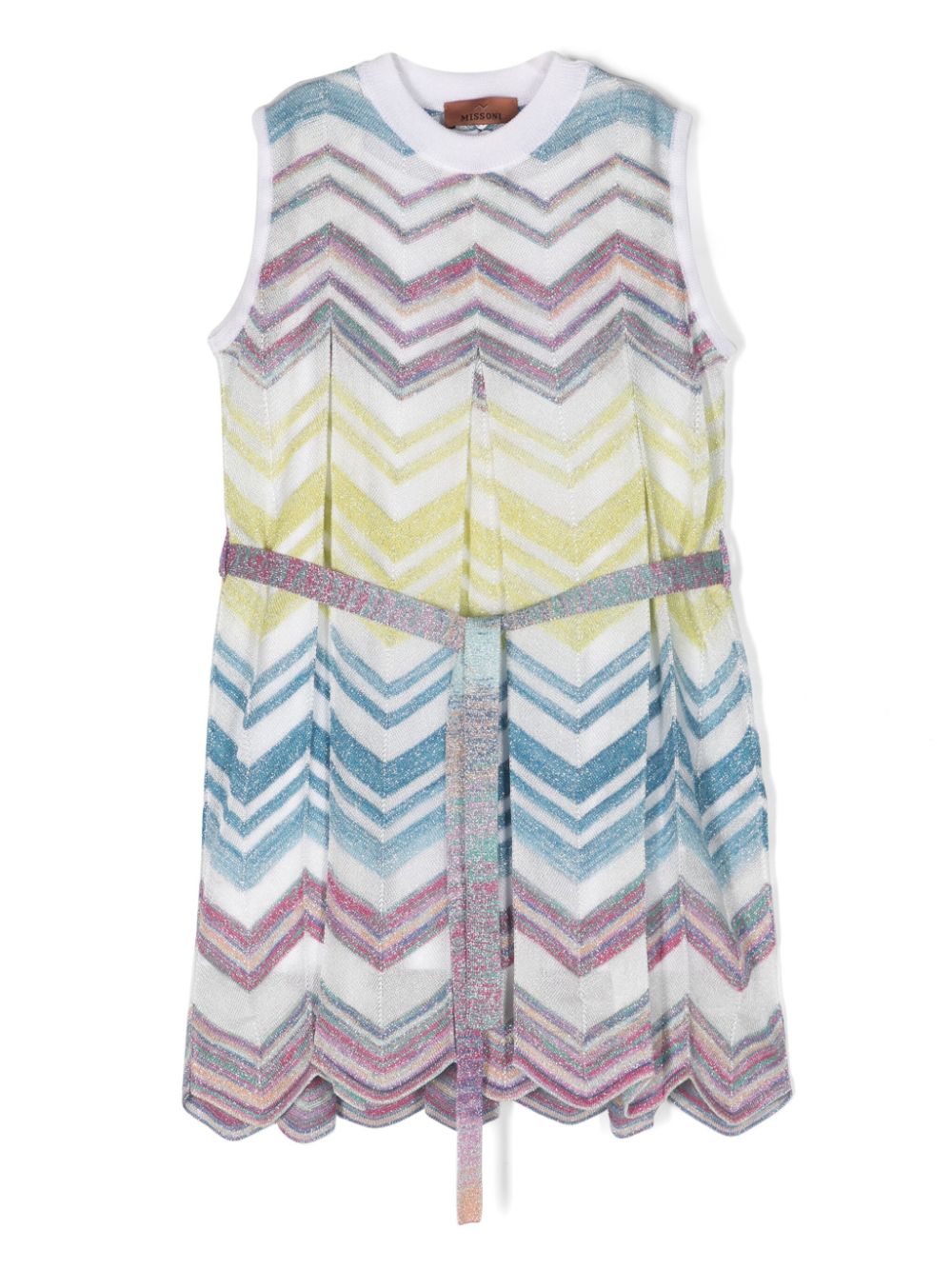 Missoni Kids zigzag belted dress - White von Missoni Kids