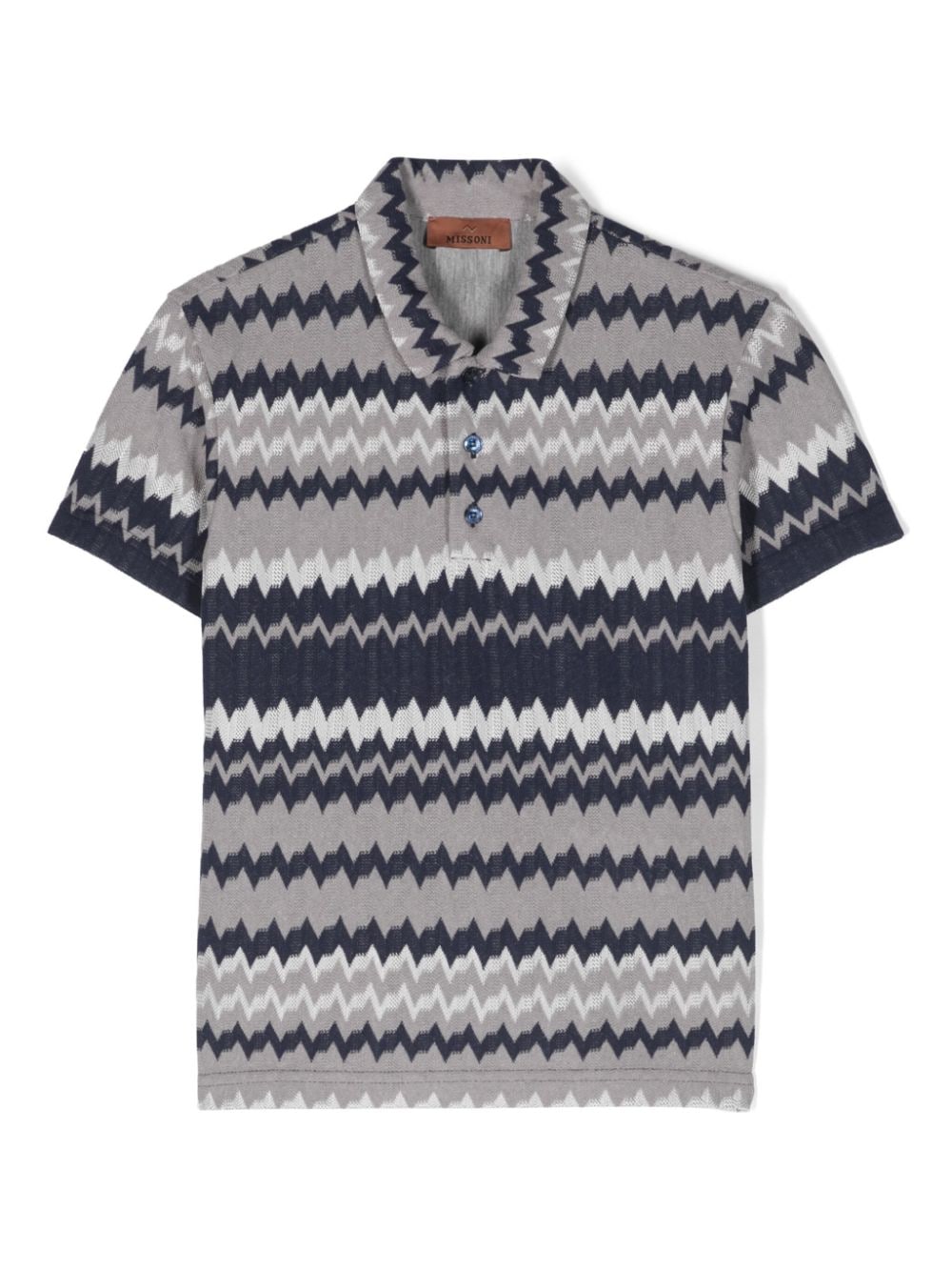 Missoni Kids zigzag-embroidered polo shirt - Grey von Missoni Kids