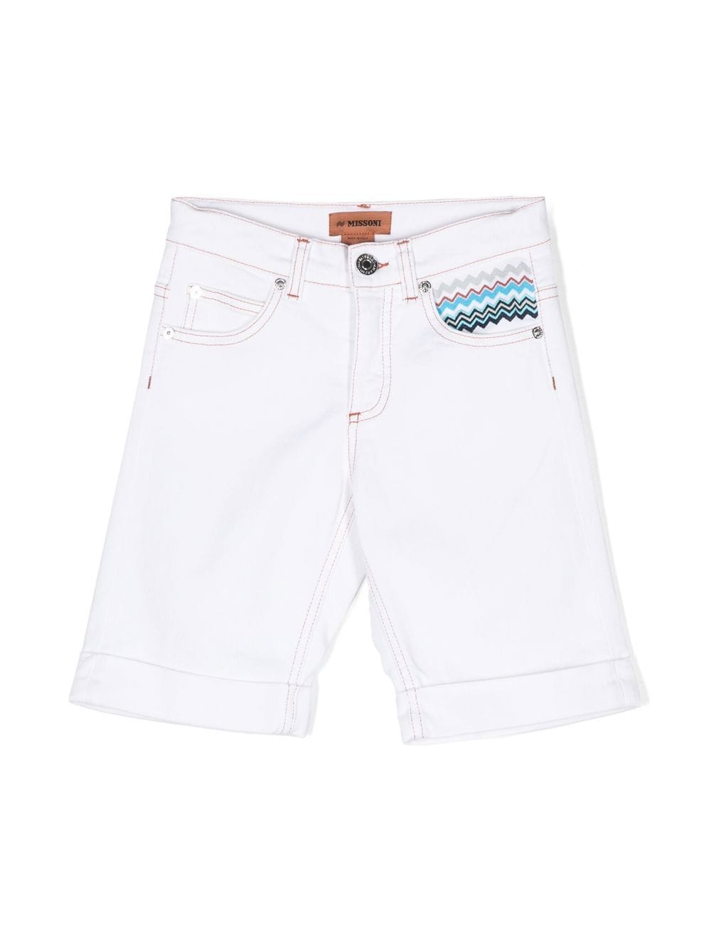 Missoni Kids zigzag-embroidered shorts - White von Missoni Kids