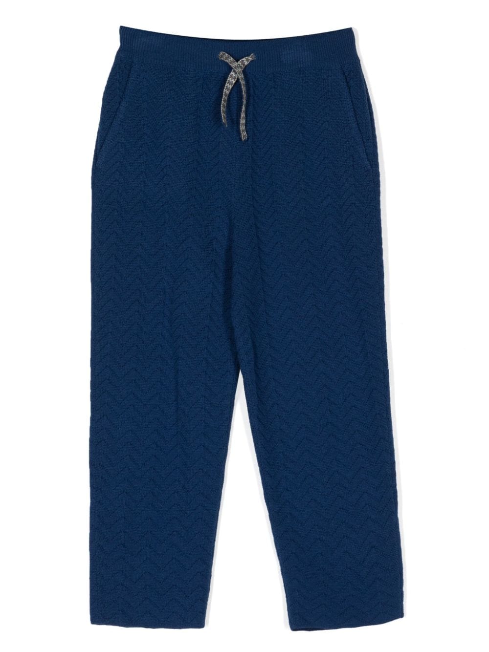 Missoni Kids zigzag-knit drawstring trousers - Blue von Missoni Kids