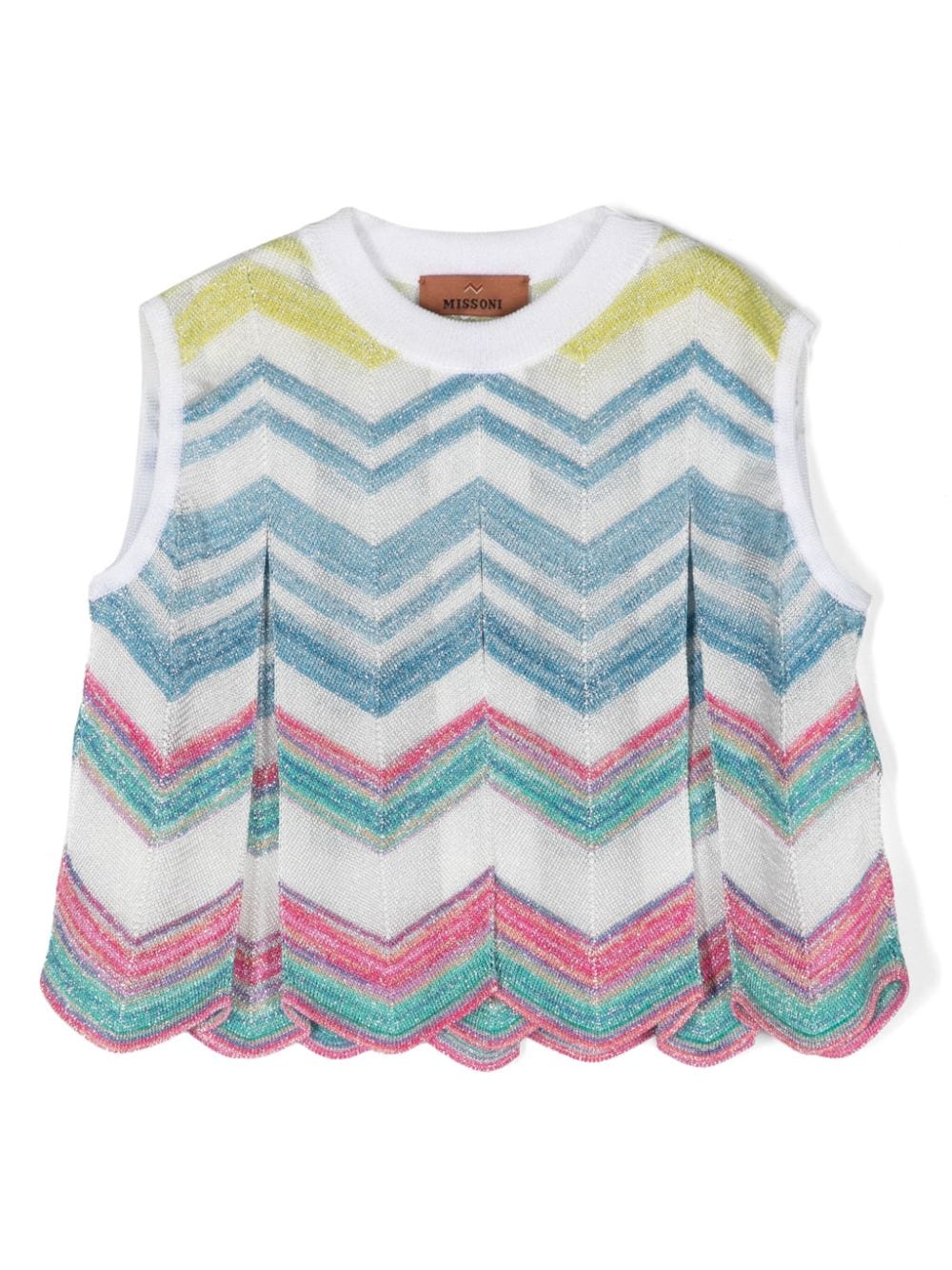 Missoni Kids zigzag lurex tank top - White von Missoni Kids