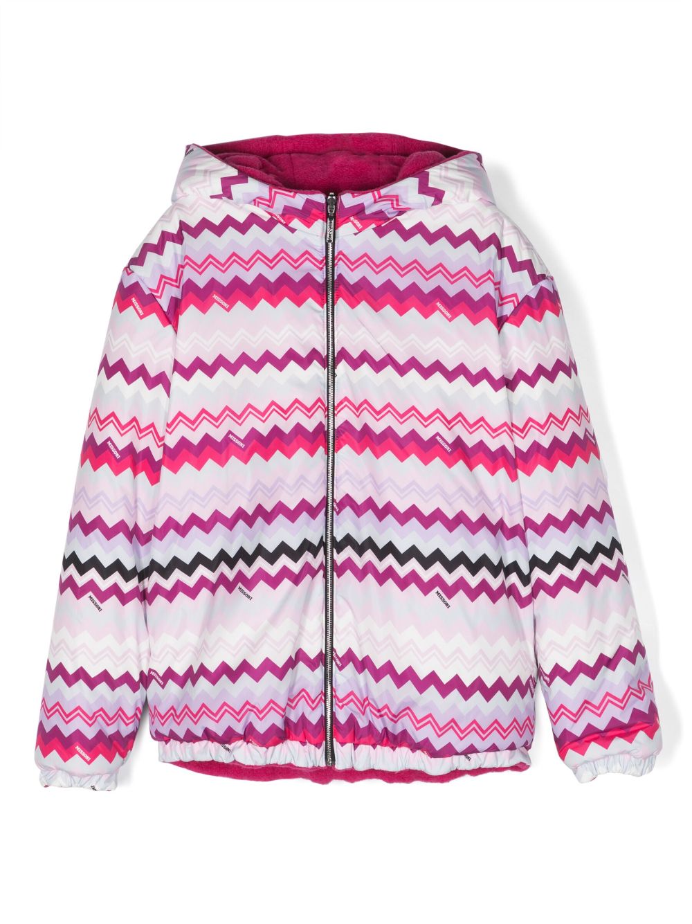 Missoni Kids zigzag-pattern hooded jacket - Pink von Missoni Kids
