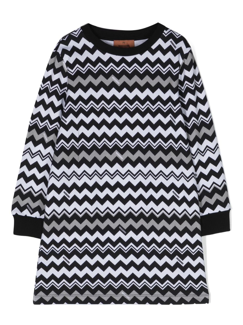 Missoni Kids zigzag-print cotton dress - Black von Missoni Kids