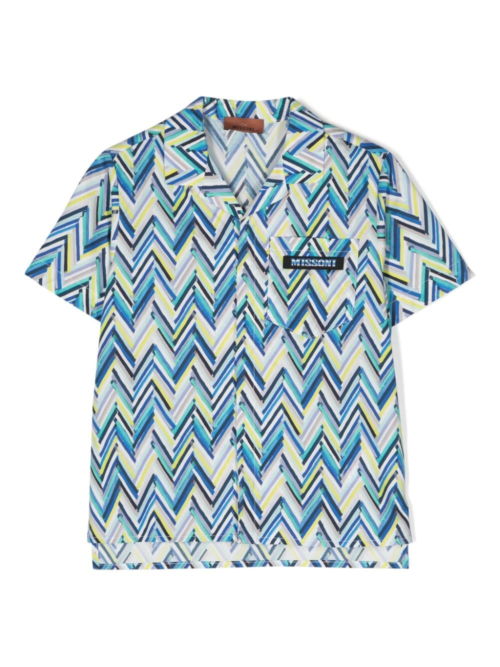 Missoni Kids zigzag-print cotton shirt - Blue von Missoni Kids