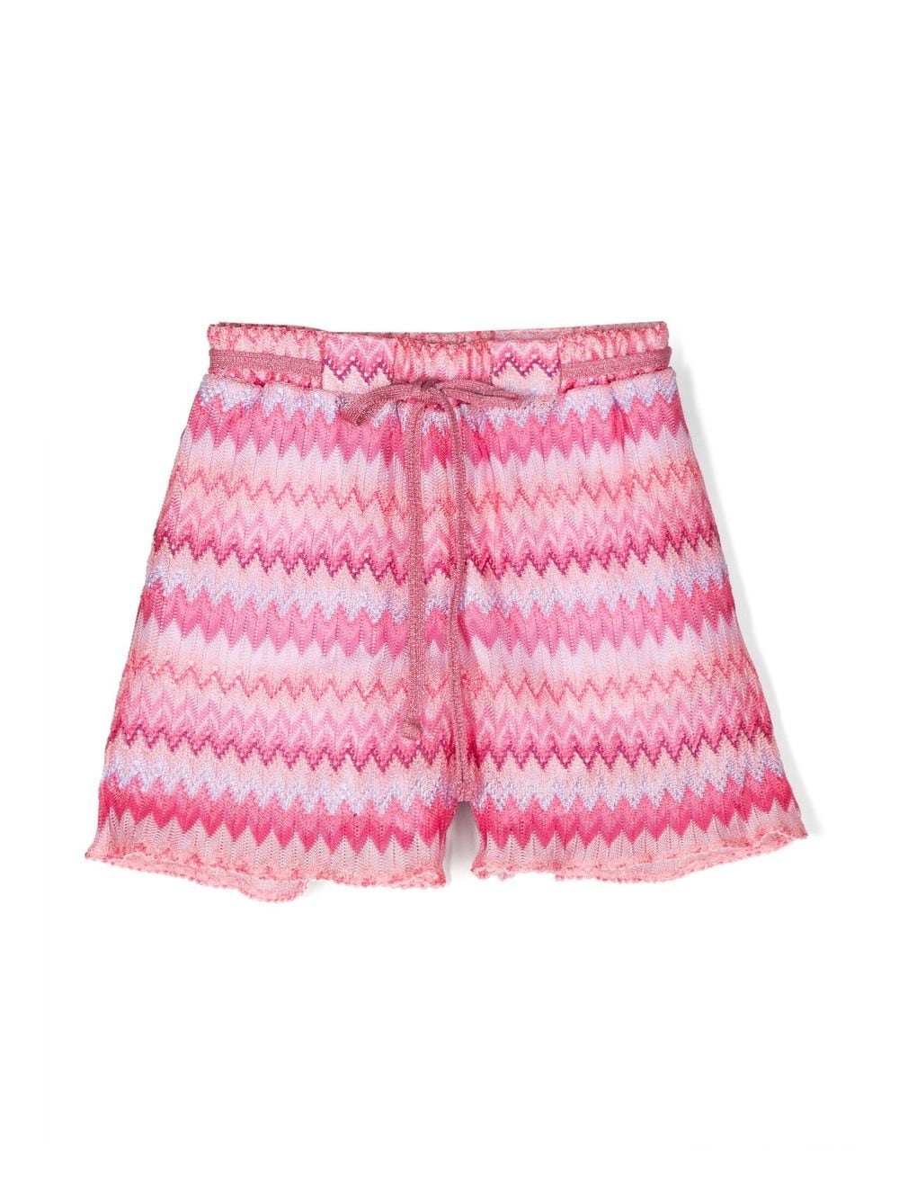 Missoni Kids zigzag-print drawstring shorts - Pink von Missoni Kids
