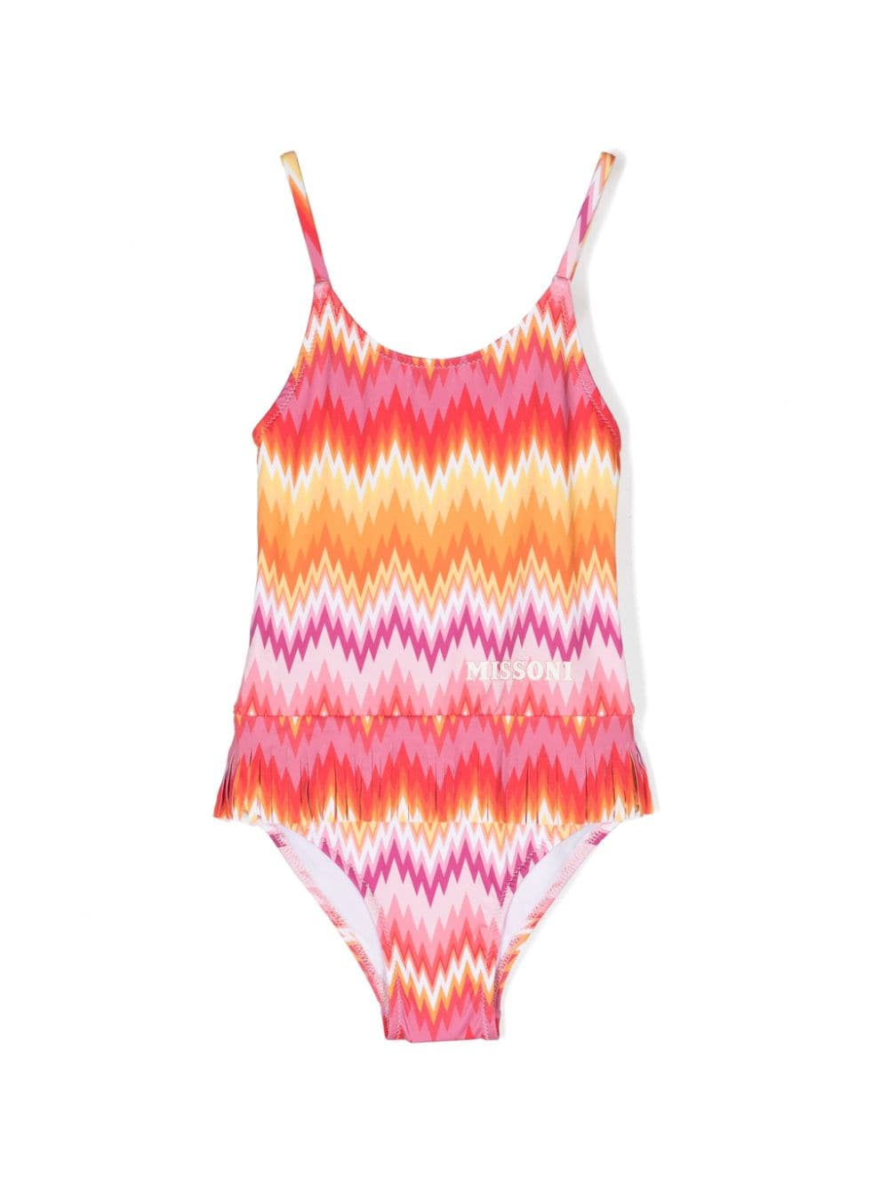 Missoni Kids zigzag-print fringed swimsuit - Pink von Missoni Kids
