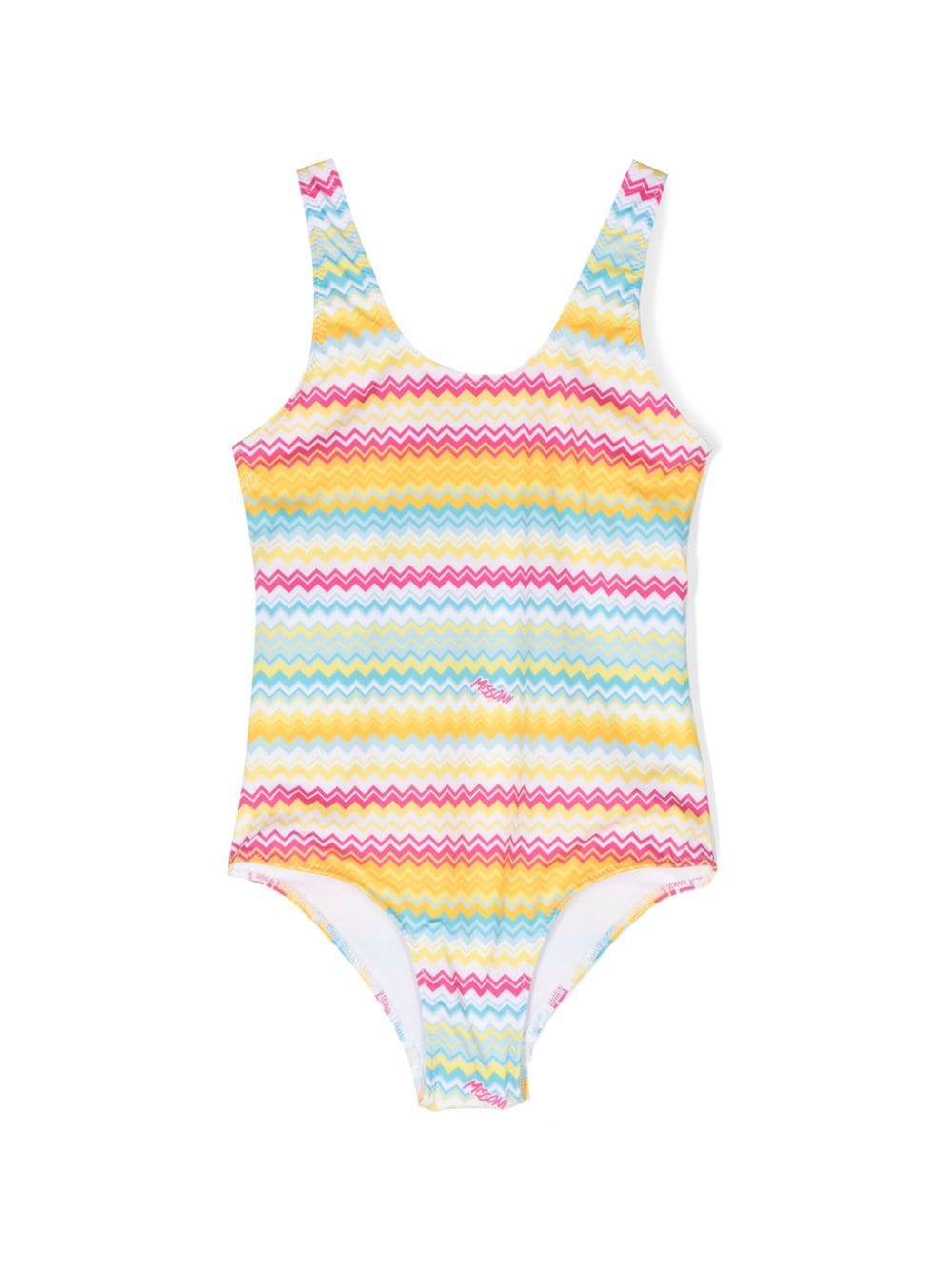 Missoni Kids logo-detail zigzag-print swimsuit - Yellow von Missoni Kids