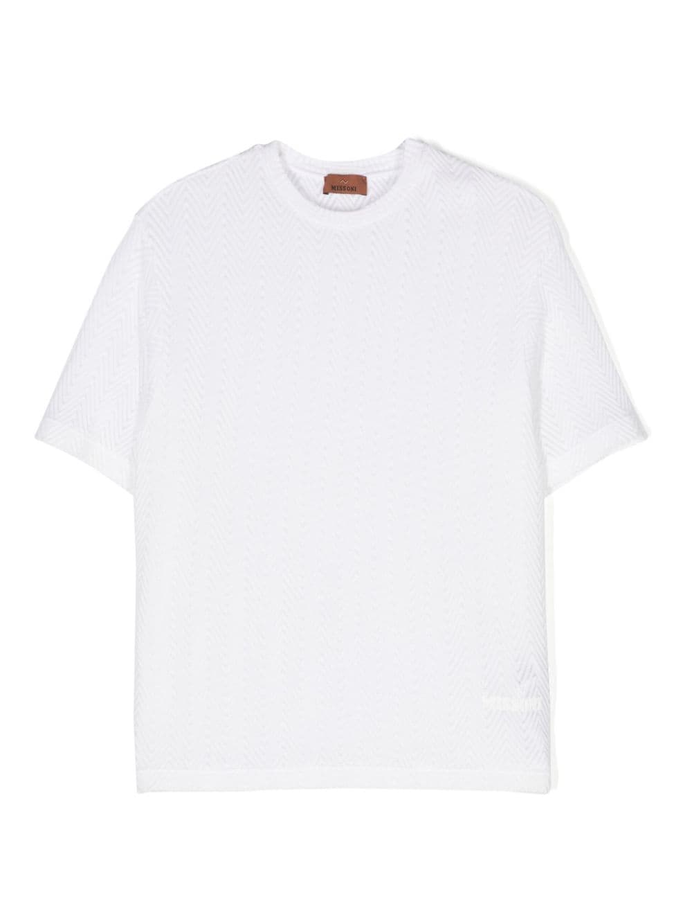 Missoni Kids zigzag-woven knitted T-shirt - White von Missoni Kids