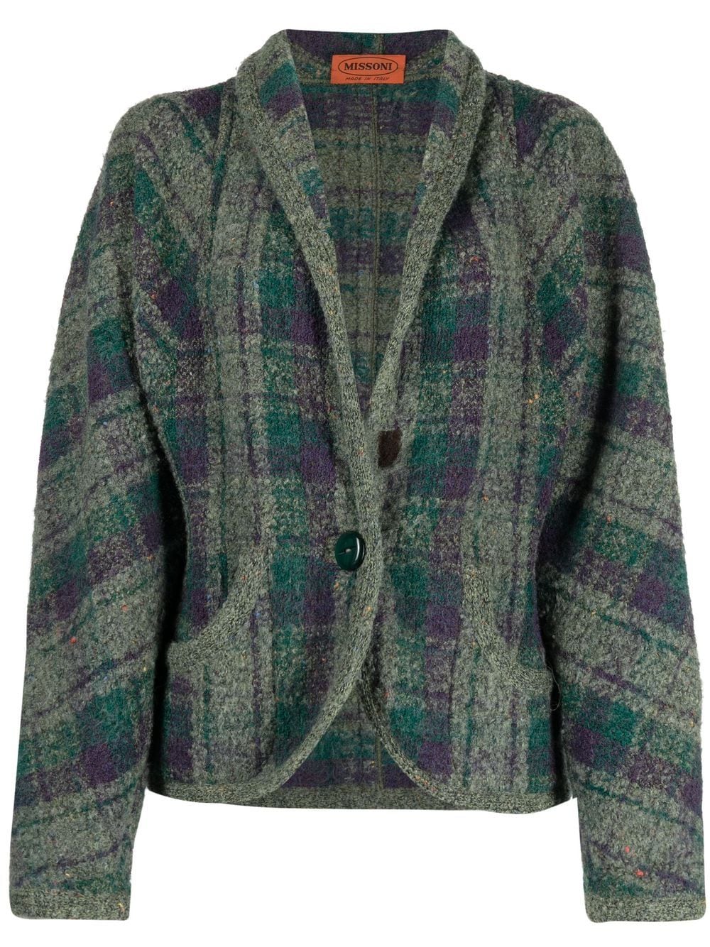 Missoni Pre-Owned 1980s balloon sleeves plaid jacket - Green von Missoni Pre-Owned