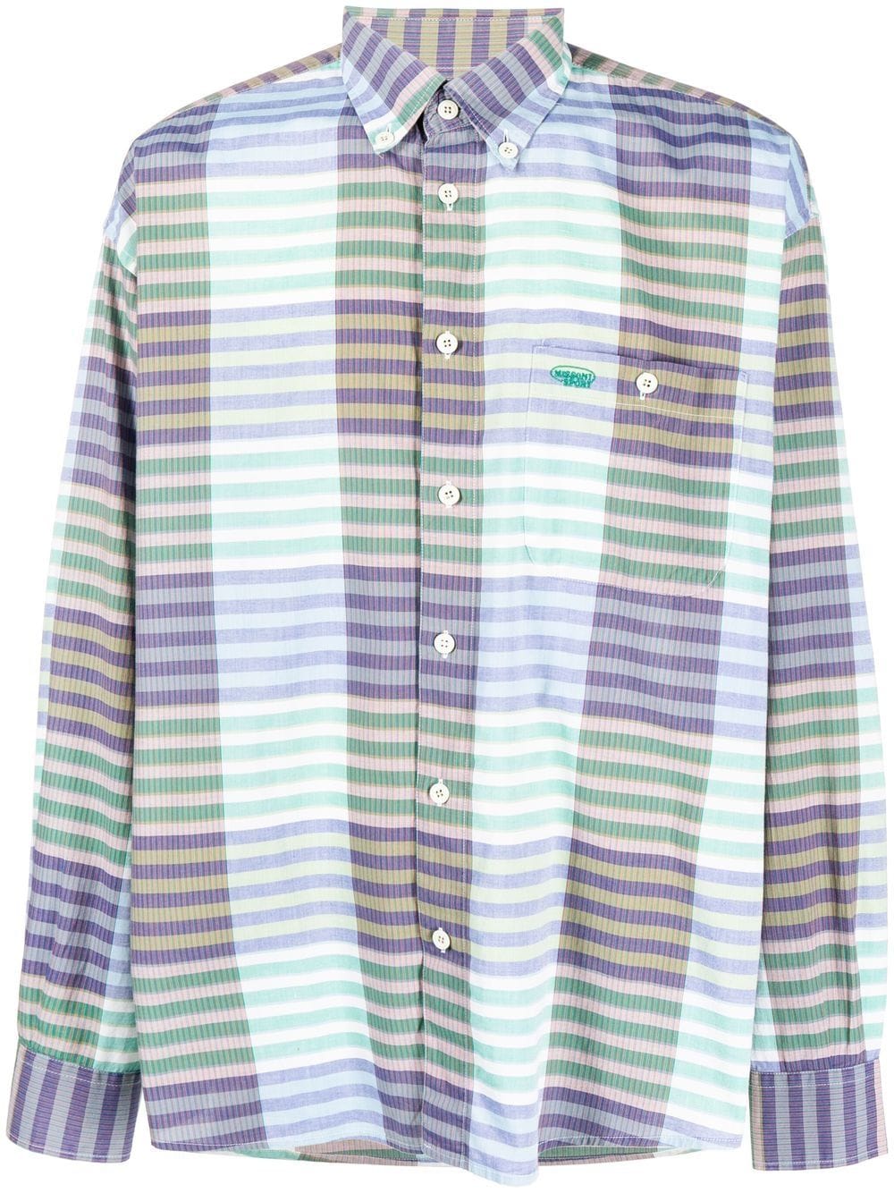 Missoni Pre-Owned 1990s cutaway collar checkered shirt - Green von Missoni Pre-Owned