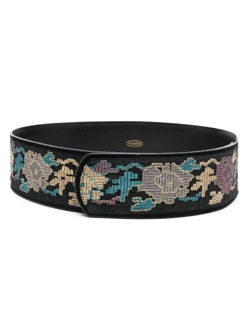 Missoni Pre-Owned 1990s embroidered-motif waist belt - Black von Missoni Pre-Owned