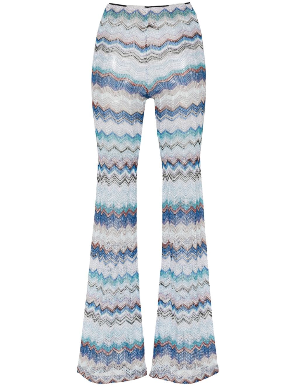 Missoni crochet-knit flared trousers - Blue von Missoni