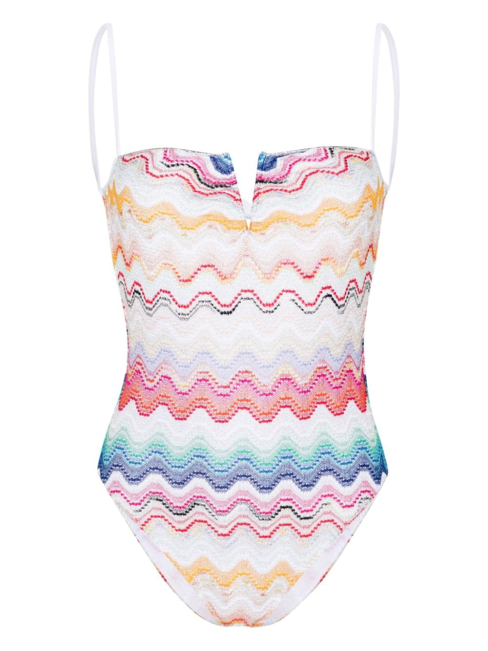 Missoni Wave knitted-overlay swimsuit - Pink von Missoni