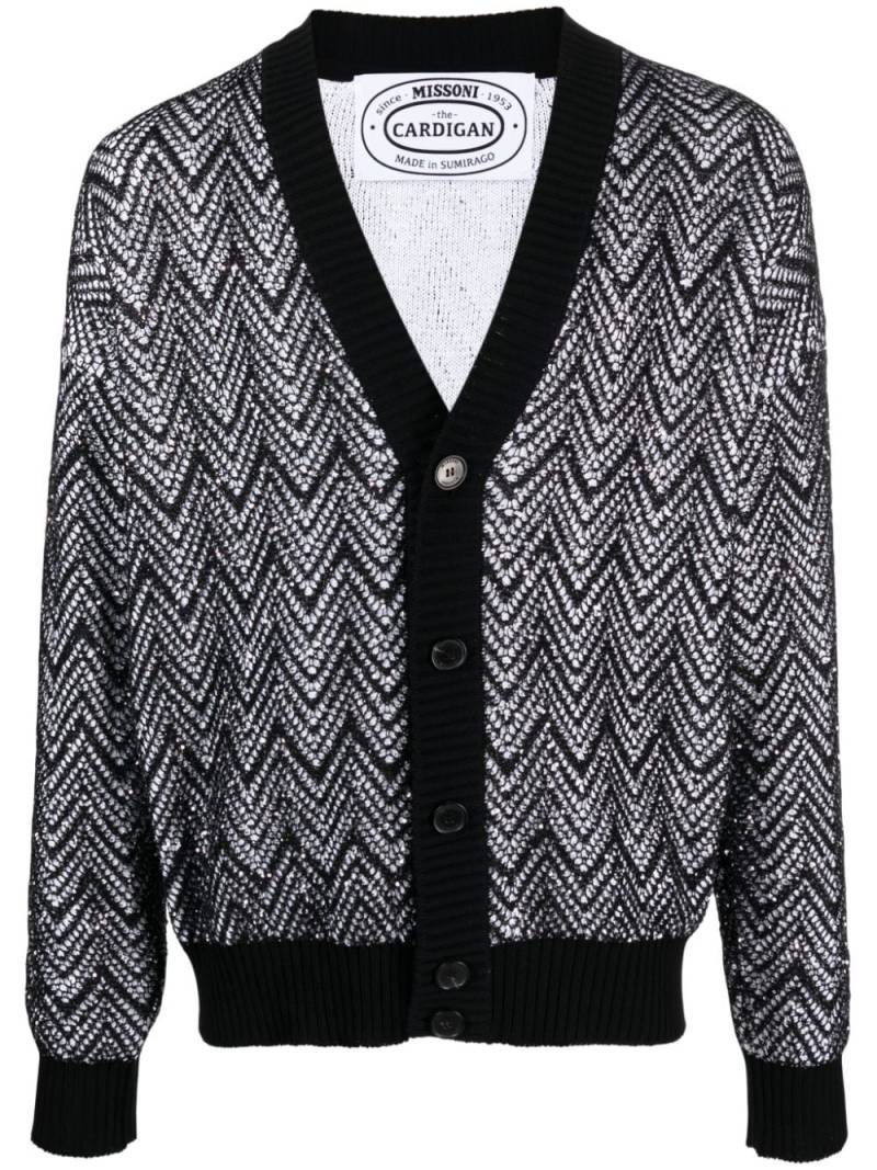 Missoni Zigzag sequin-embellished cardigan - Black von Missoni