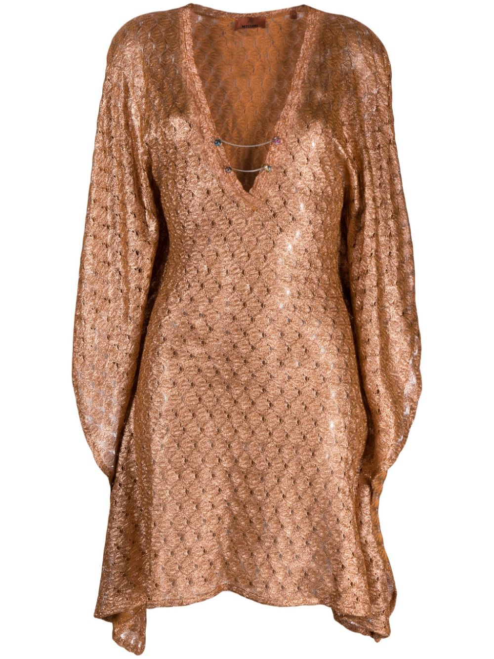 Missoni Zigzag-woven pearl-detail kaftan - Gold von Missoni