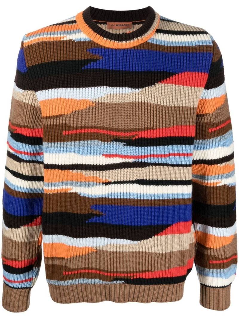 Missoni abstract-pattern ribbed-knit jumper - Brown von Missoni
