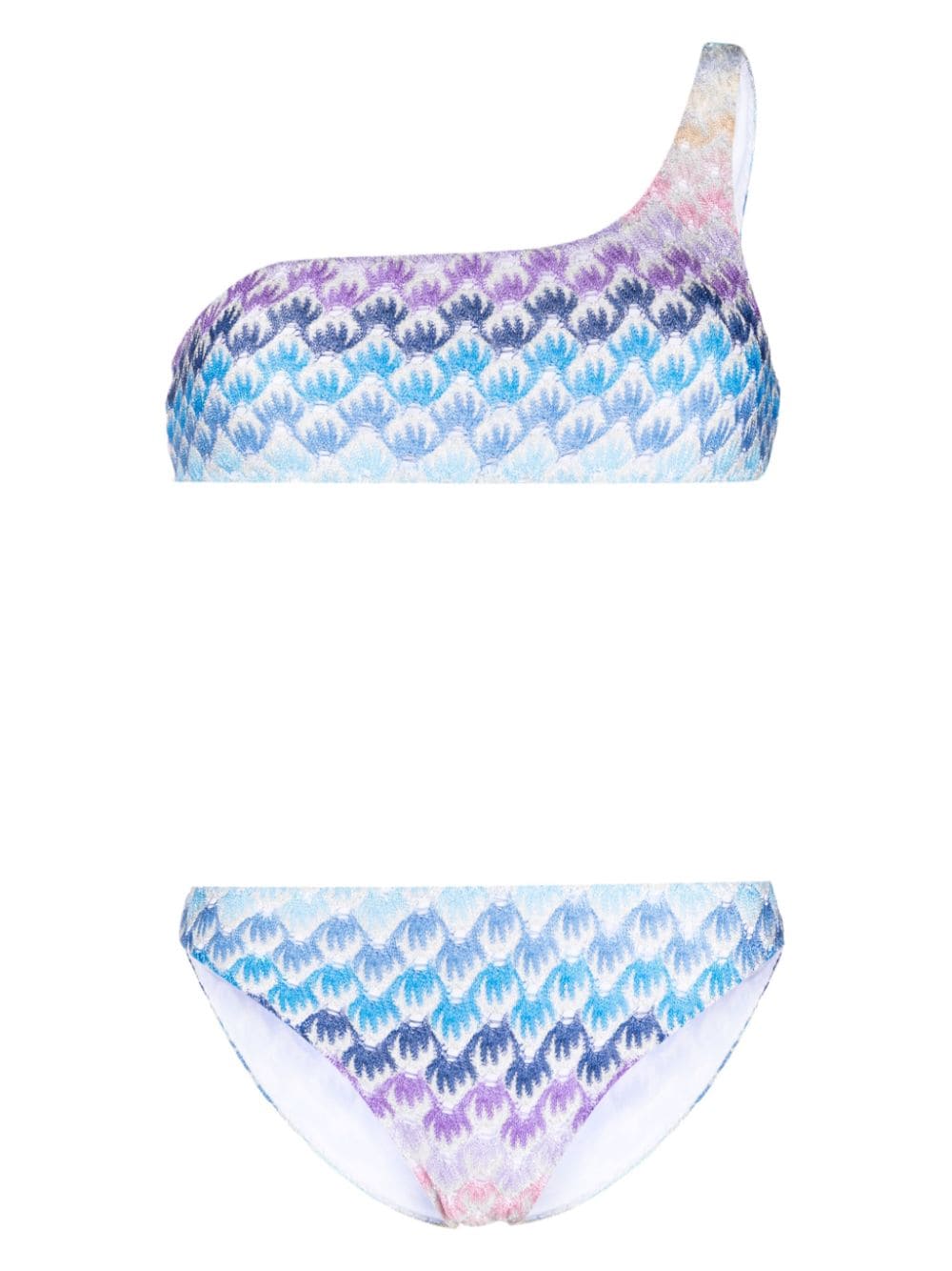 Missoni asymmetric seashell-embroidered bikini - Blue von Missoni