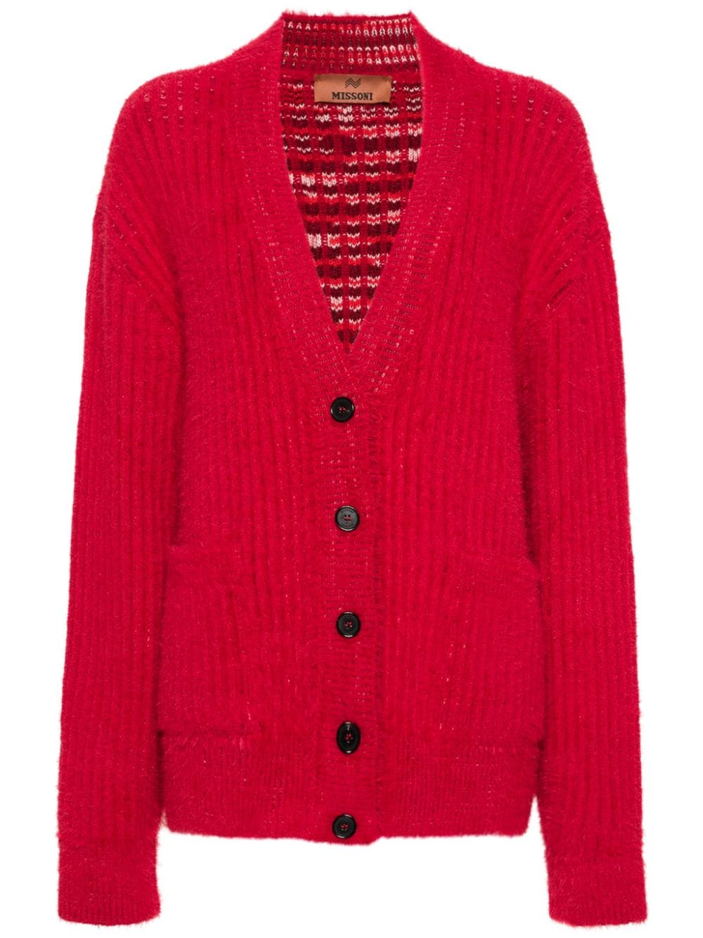 Missoni brushed ribbed cardigan - Red von Missoni