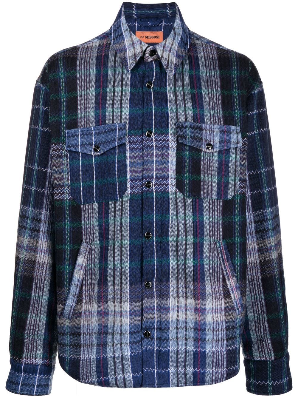 Missoni check-print shirt jacket - Blue von Missoni