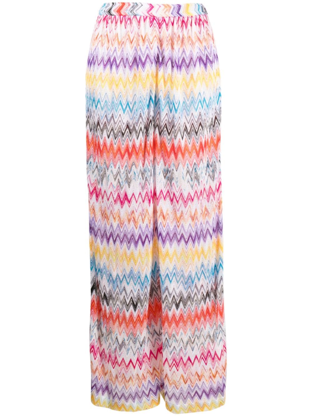 Missoni chevron-knit wide-leg trousers - Yellow von Missoni