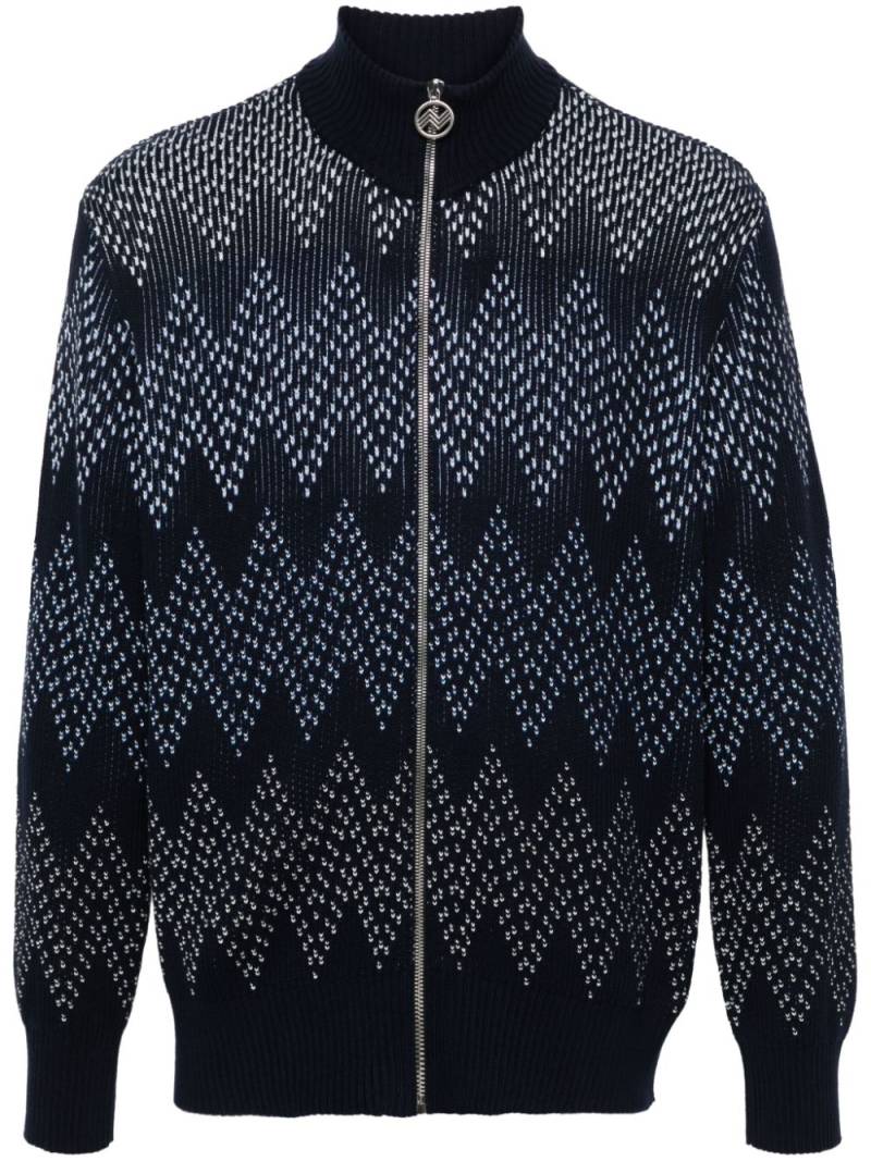 Missoni chevron-pattern cotton cardigan - Blue von Missoni