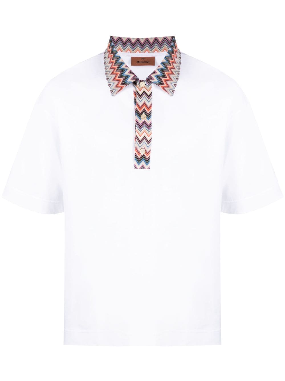 Missoni chevron-trim polo shirt - White von Missoni