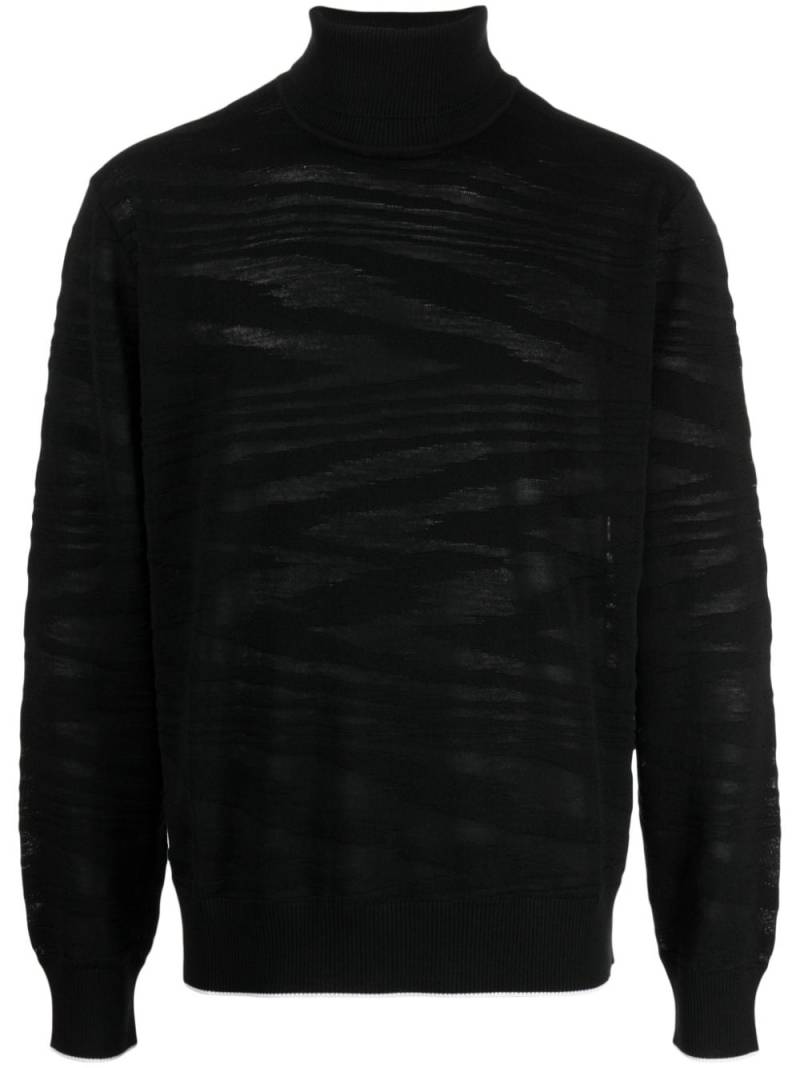 Missoni contrast-trim roll-neck jumper - Black von Missoni