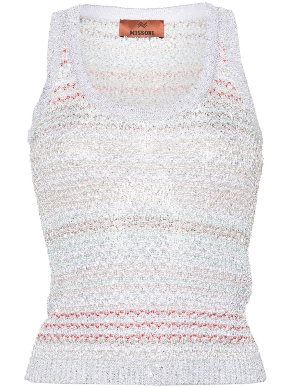 Missoni crochet-knit sequined tank top - Silver von Missoni