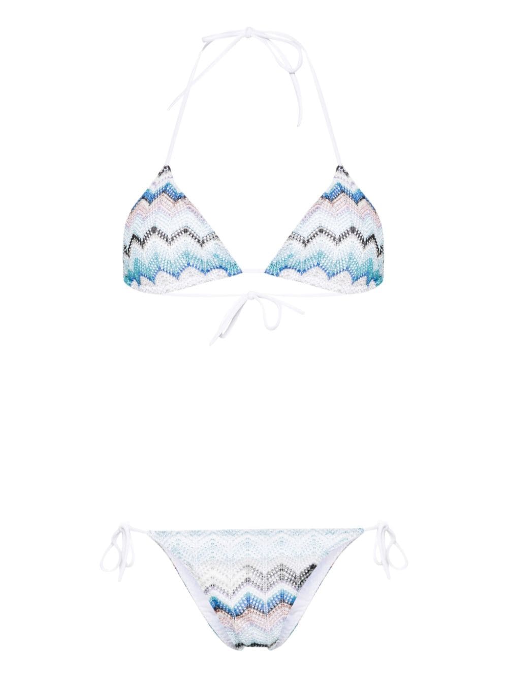 Missoni zigzag crochet-knit bikini - Blue von Missoni