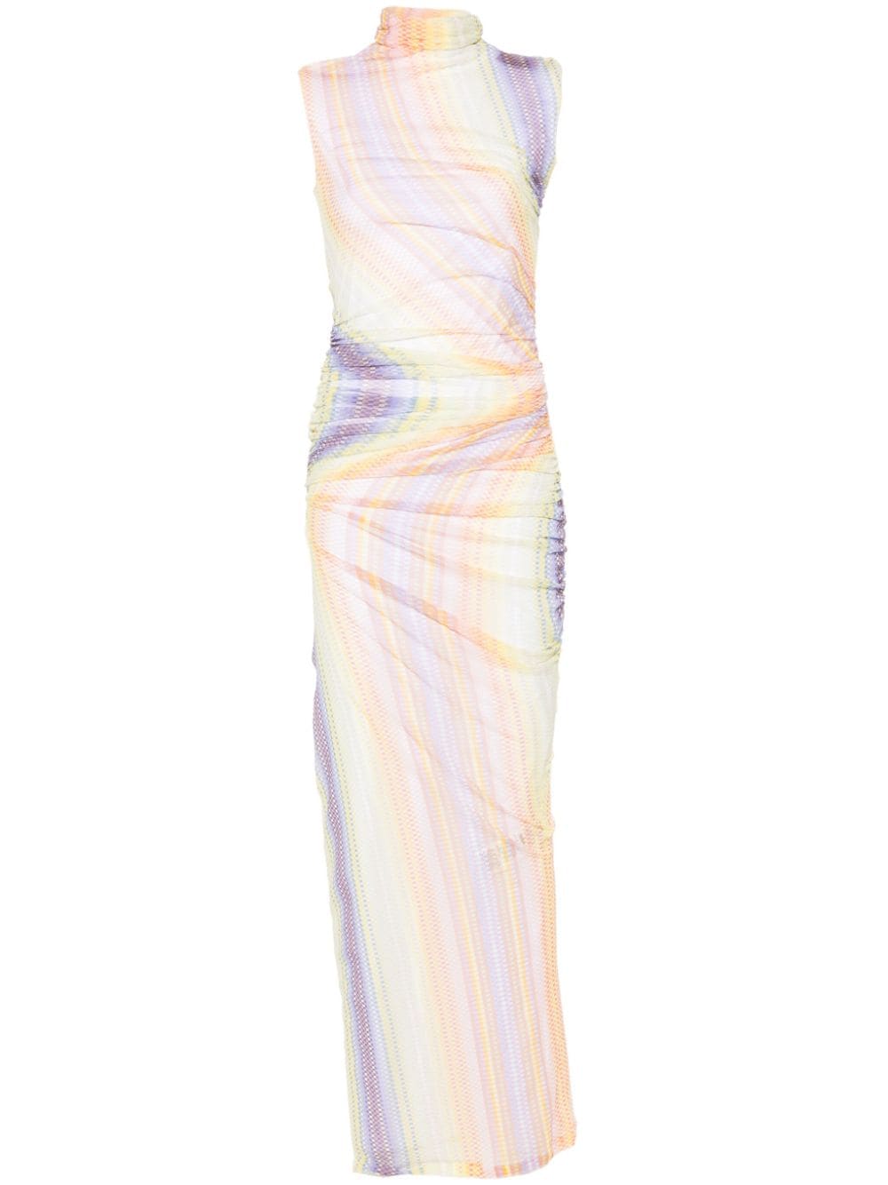 Missoni draped-detail checked maxi dress - Yellow von Missoni