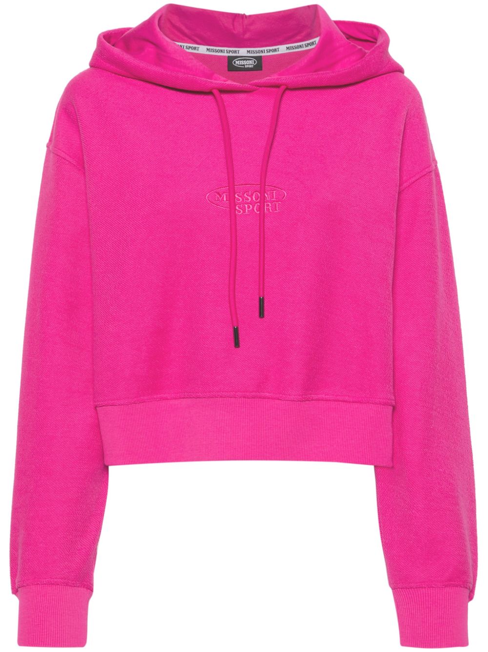 Missoni embroidered-logo cropped hoodie - Pink von Missoni