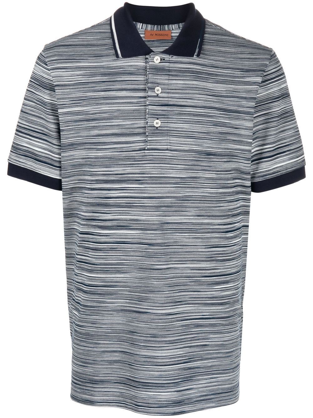 Missoni horizontal-stripe knitted polo shirt - Blue von Missoni