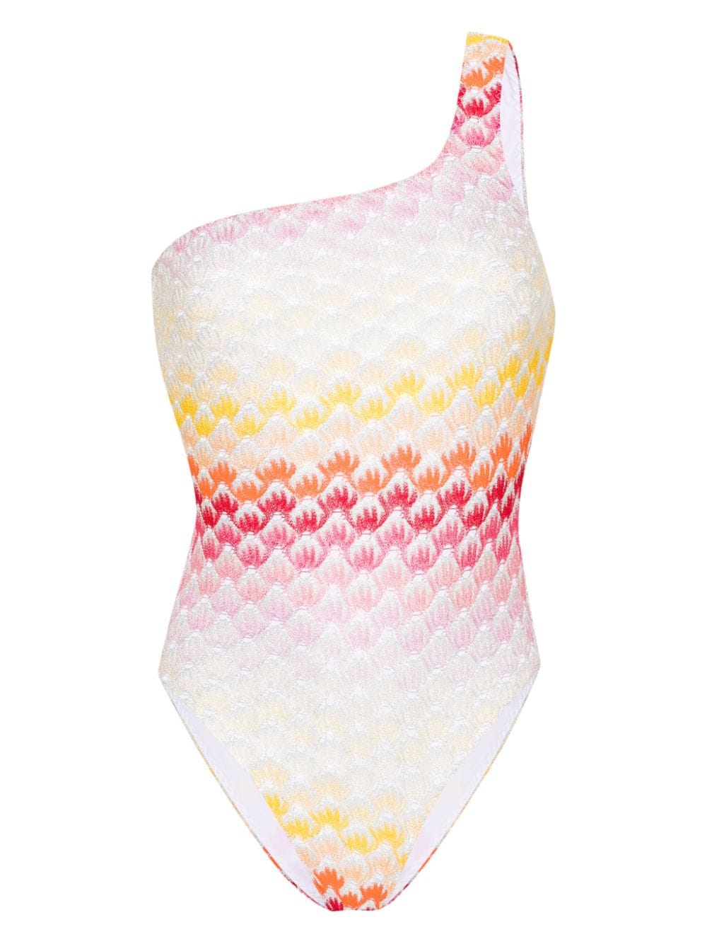 Missoni knitted-overlay one-shoulder swimsuit - Silver von Missoni