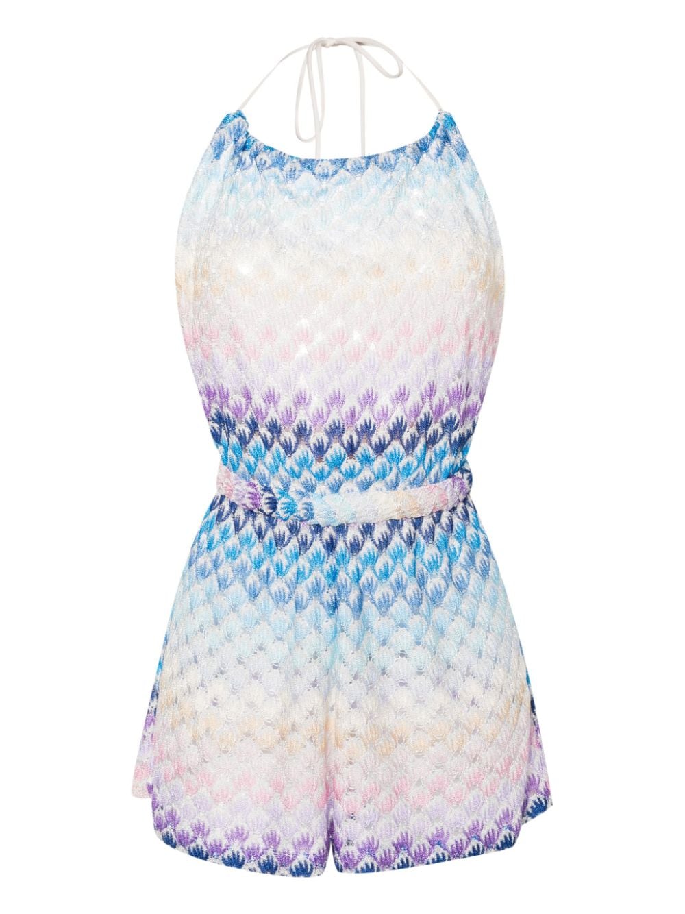 Missoni lace-effect open-back playsuit - Blue von Missoni