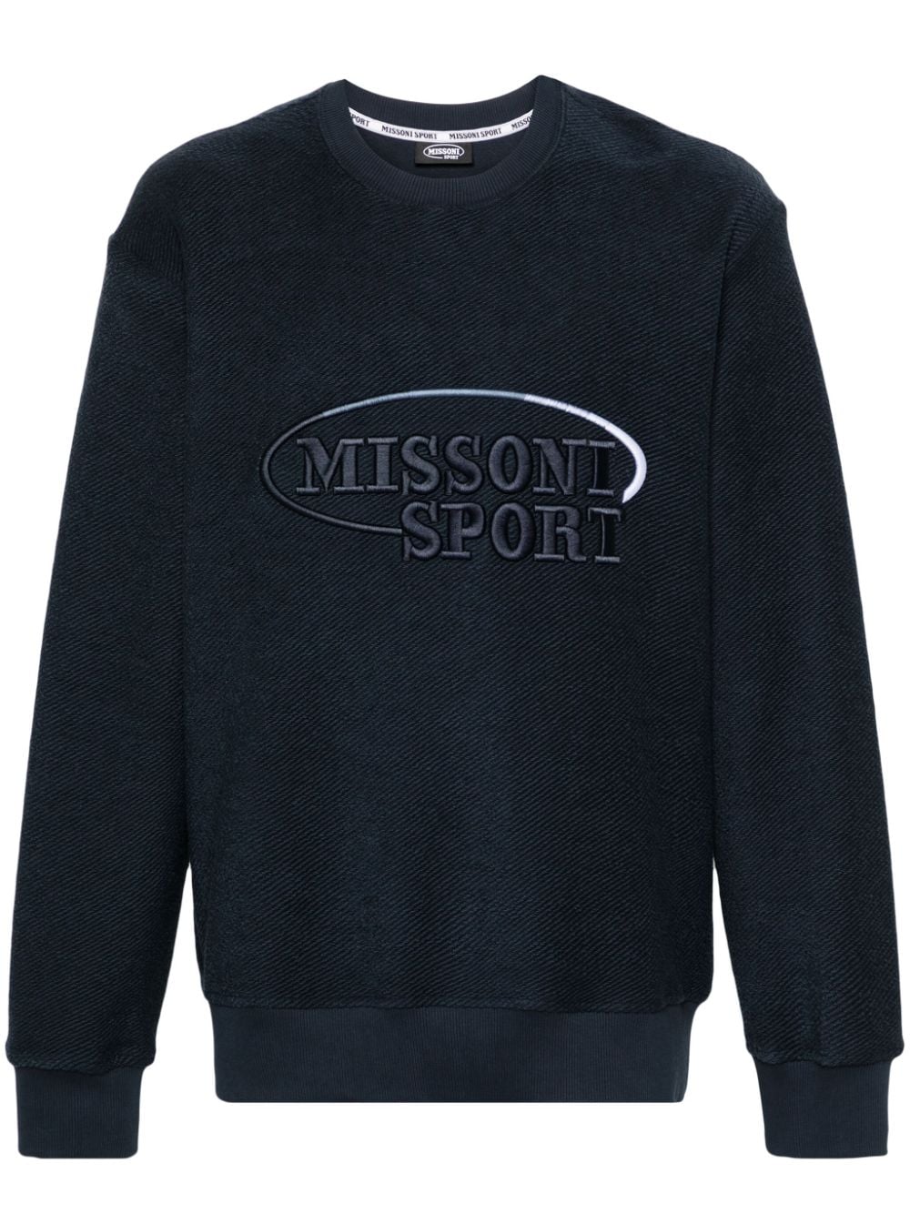 Missoni logo-embroidered brushed-cotton sweatshirt - Blue von Missoni