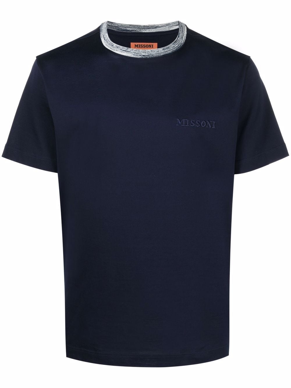 Missoni logo embroidered cotton T-shirt - Blue von Missoni