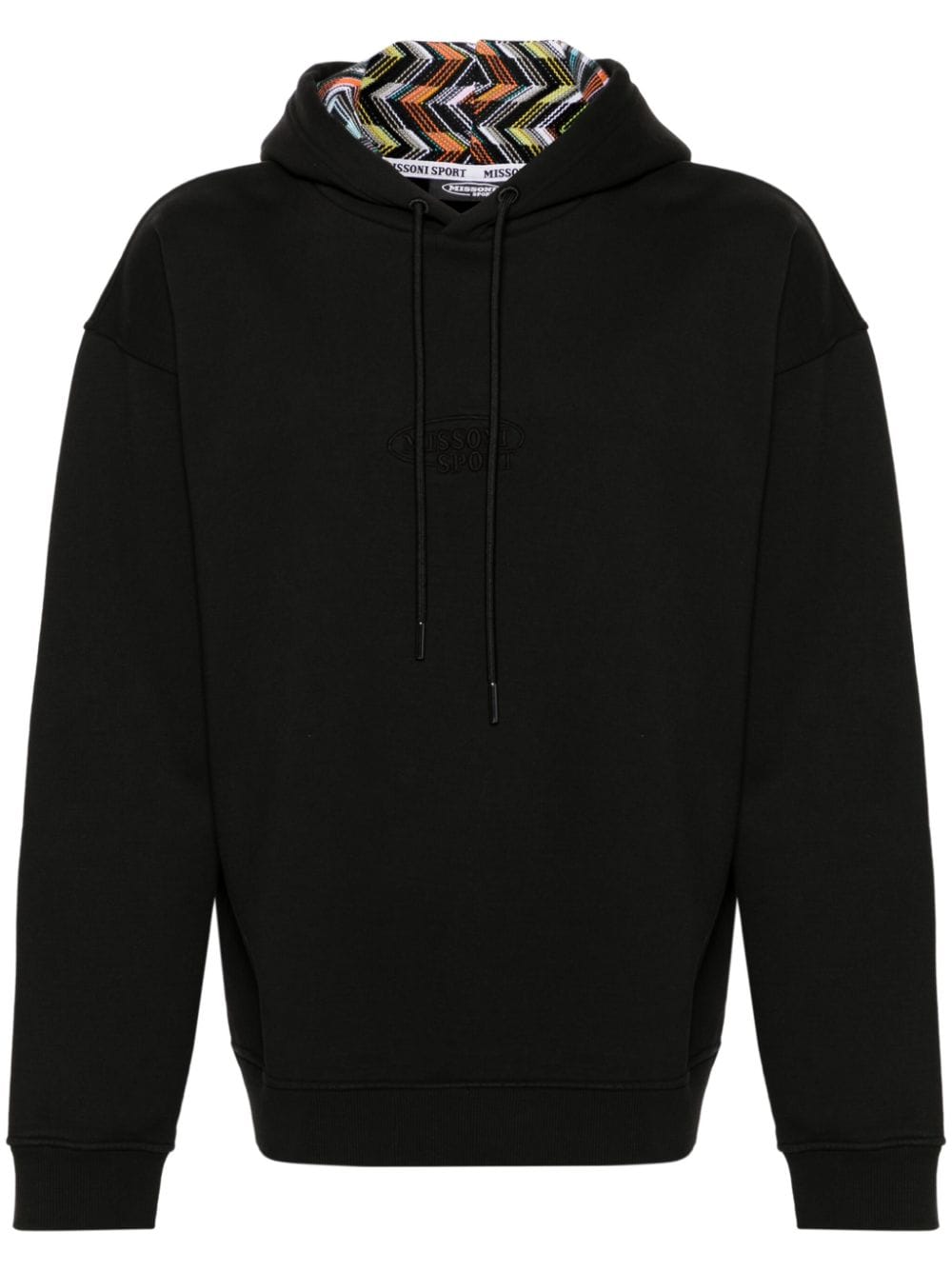 Missoni logo-embroidered cotton hoodie - Black von Missoni
