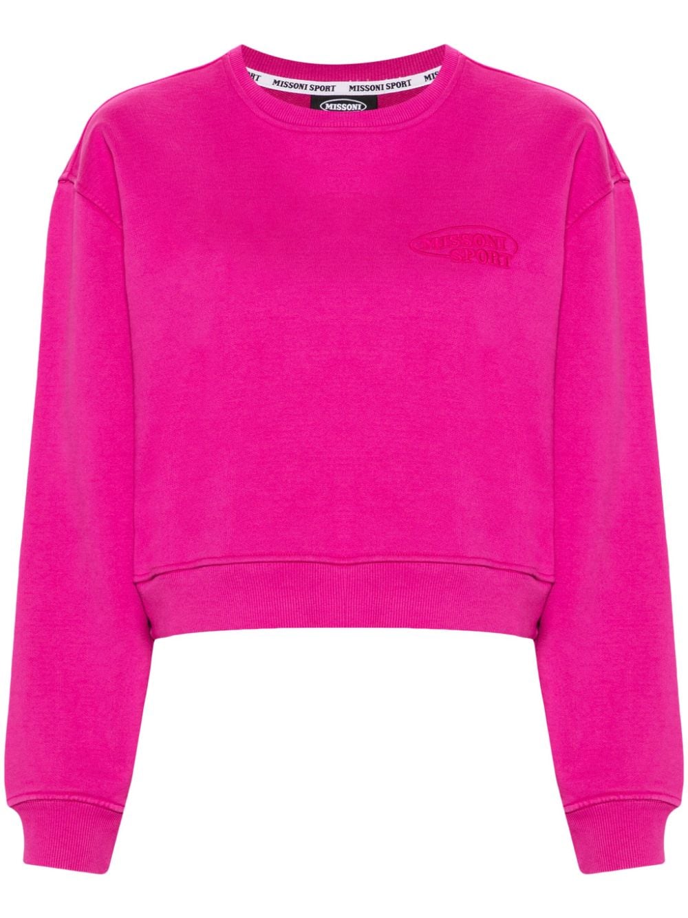 Missoni logo-embroidered cotton sweatshirt - Pink von Missoni
